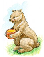 Ours gourmand / Dessin au crayon - 20 FrS