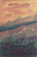 Montagnes en rose / Encres sur papier, 30x40 cm, 350.- SFr