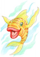 Poisson orange / Dessin au crayon - 20 FrS