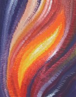 Flamme / Acrylique sur carton, 24x30 cm, 400.- SFr
