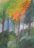 Forêt / Acrylique sur carton, 30x40cm, vendu