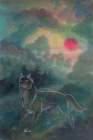 Loup / Encres sur papier et craies grasses, 30x40 cm, 400.- SFr