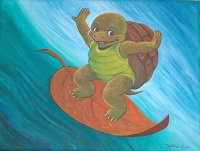 Tortue en Skate / Acrylique sur toile, 18x24cm, 400.- SFr